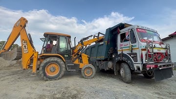 Gravel Loading In Tipper Dump (JCB Backhoe Video) @droneplanet2040