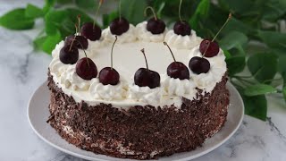 Eggless black forest cake recipe | Black forest cake without egg| The Cookbook