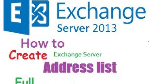 Address Lists  In Exchange Server 2013