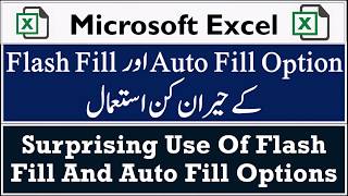 Use Of Auto Fill And Flash Fill Options (Urdu / hindi)