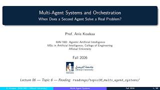 MAI 580 Topic 06: Multi-Agent Systems and Orchestration (English)