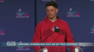 Patrick Mahomes thanks team, coaches, family as he accepts Super Bowl MVP award