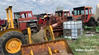 Tractor junk yard and a nice 860 Massey combine