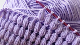 Boncuk Gibi Güzel Oldu 👍 Kolay Tunus Işi Örgü Modeli 💕 Easy Tunisian Crochet Baby Blanket