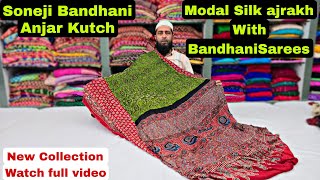 Ajrakh With Bandhani sarees #bandhani #ajrakh #handmade #kutch 