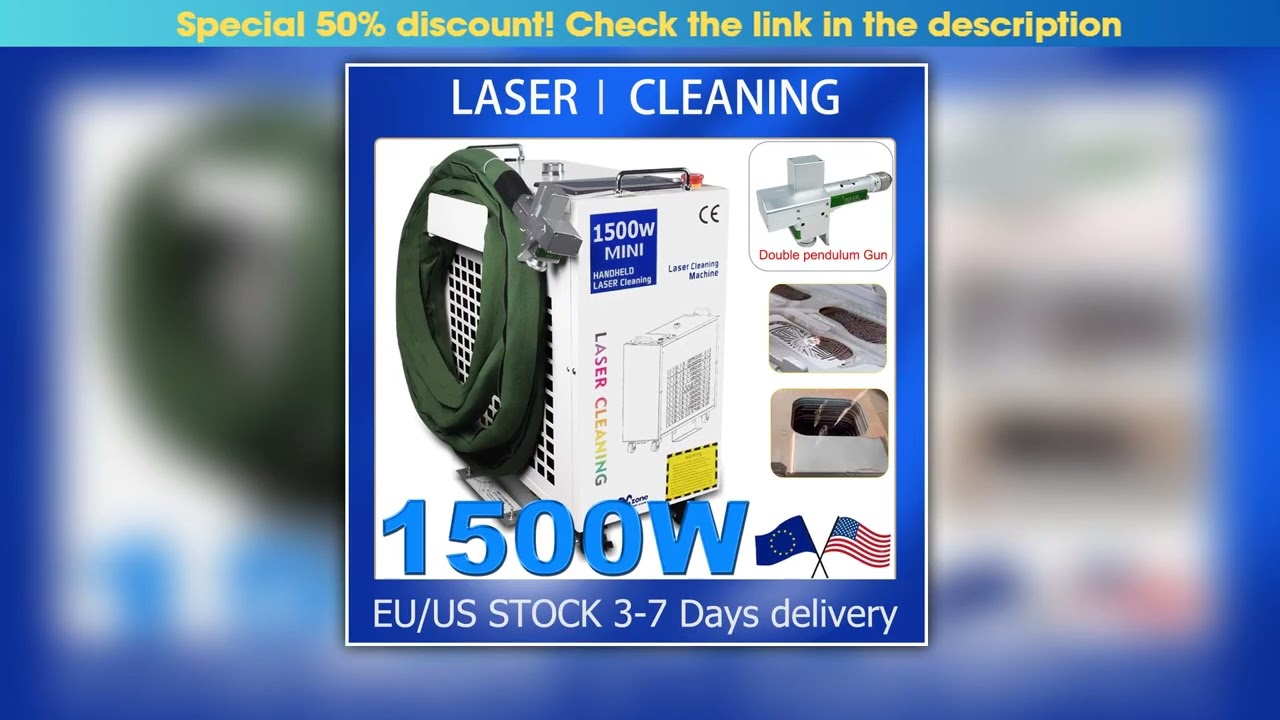 1500W Fiber Laser Cleaning Machine Industrial Cleaner for Rust Remove Oil Paint Clean Width 300MM