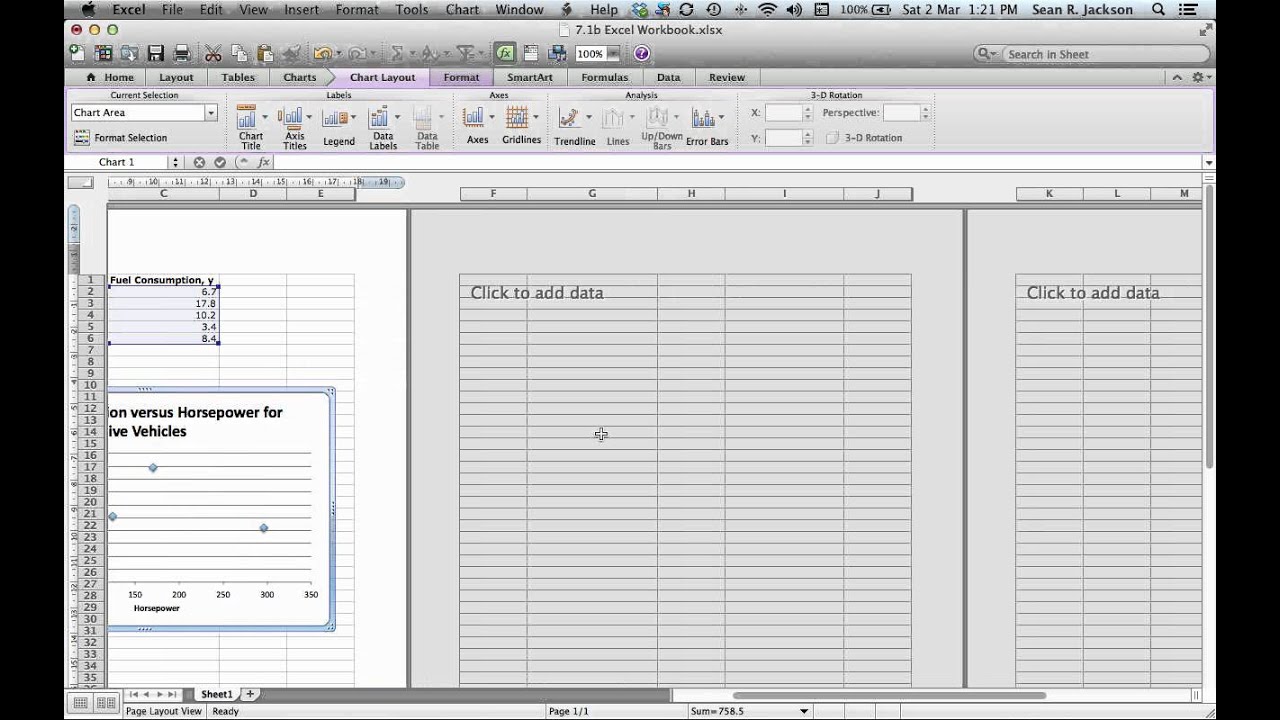 7.1.2 Scatter Plots and Linear Correlation with Excel - YouTube
