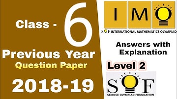 IMO Class 6 Question Paper 2019, Level 2, International Mathmatics Olympiad