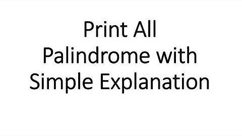Palindrome partition programming problem
