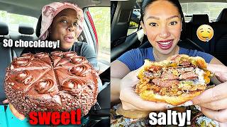 the SWEETEST vs SALTIEST food mukbangs!