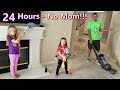 24 Hours With No Mom! Dad's in Charge!!!