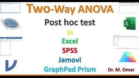 Two Way ANOVA Post hoc test in Excel SPSS Jamovi and GraphPad Prism