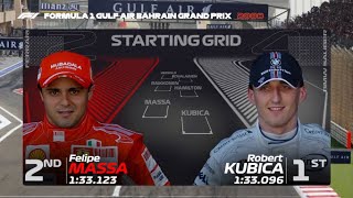 The 2008 Bahrain Grand Prix Grid with Modern graphics