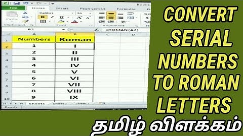 Convert Serial Numbers to Roman Letters in Excel using Formula | Tamil Explained | Ms Excel Tricks