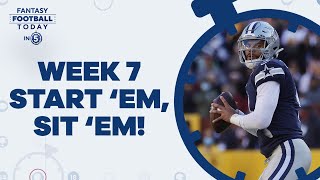 Fantasy Week 7 Starts \& Sits: BEST matchups, Players to AVOID (Fantasy Football Today in 5 Podcast)