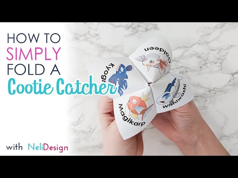 How to fold a Cootie Catcher or fortune teller/ Comment plier un Coin-Coin