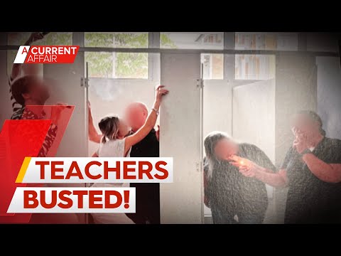 Teachers busted vaping and smoking in school toilets | A Current Affair