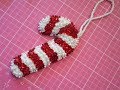 Candy cane ornament tutorial, beaded , sequined ornament tutorial, candy cane