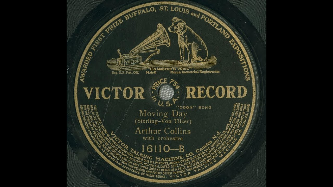 Arthur Collins "Moving Day" (1906) Victor 16110 = Charlie Poole recordded this