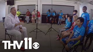 Razorback Coach Pittman answers tough questions from kids