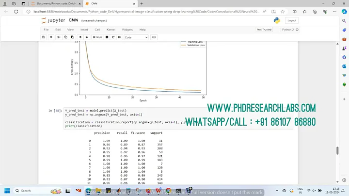 Hyperspectral image classification - Deep Learning - PYTHON PHD RESEARCH