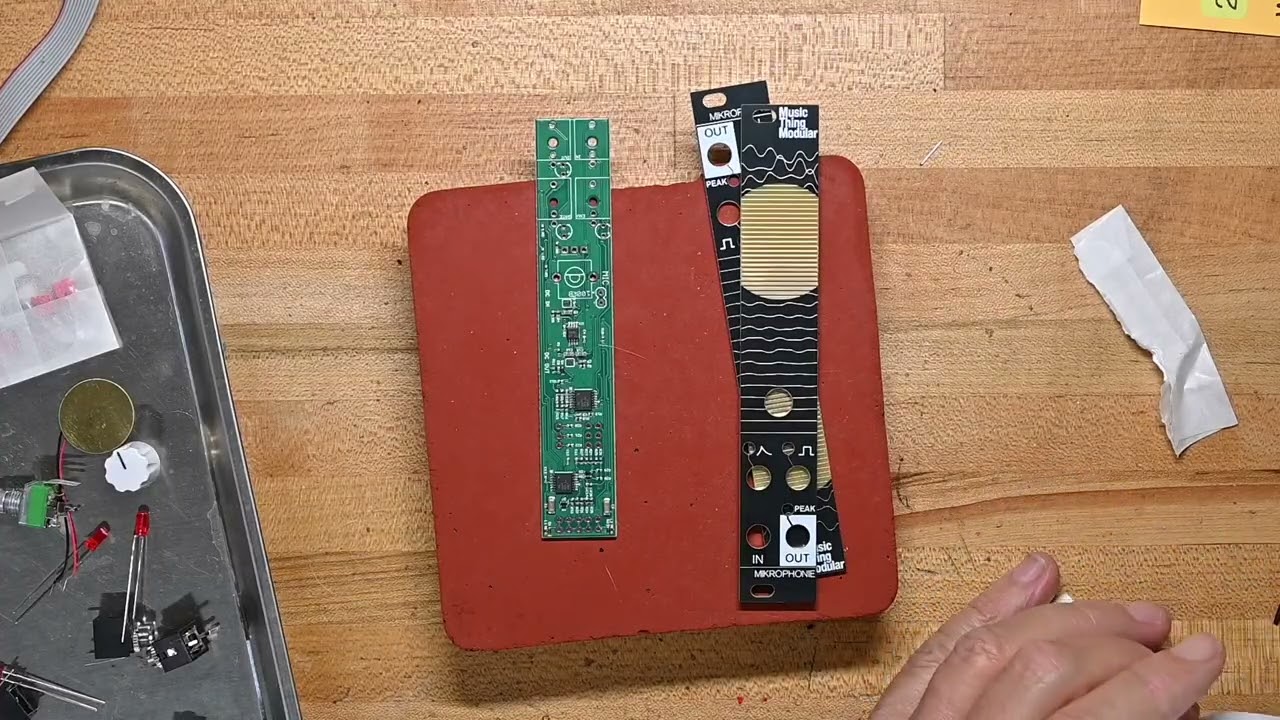 C.K. builds a Mikrophonie kit from Music Thing Modular , eurorack
