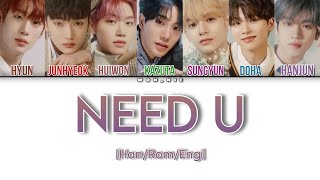 Need U By n.SSign (Colour coded lyrics) [Han/Rom/Eng]
