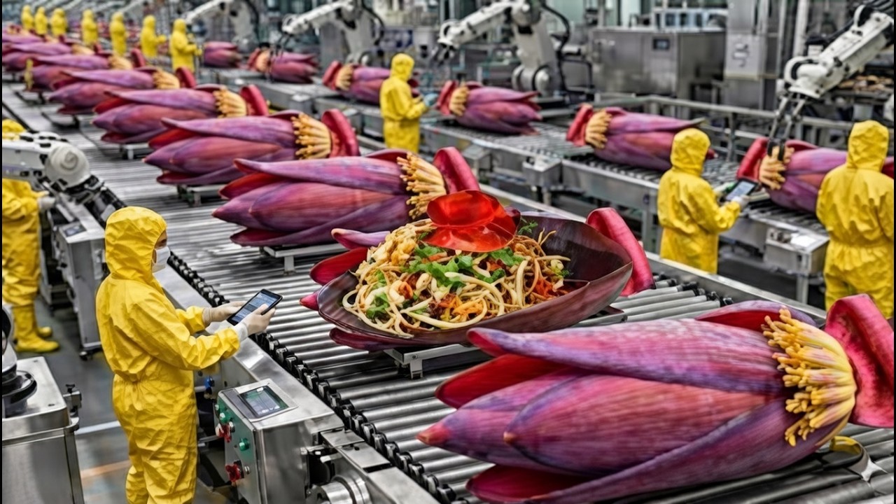 🍌 Inside a High-Tech Banana Blossom Factory in the USA | A Process You’ve Never Seen Before