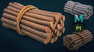 Stylized Wood Logs with Autodesk Maya 2027 and Substance 3D Painter