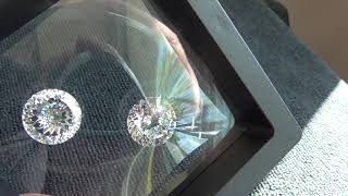 Moissanite Vs  Cubic Zirconia 12mm Round, Brilliant & Portuguese cuts