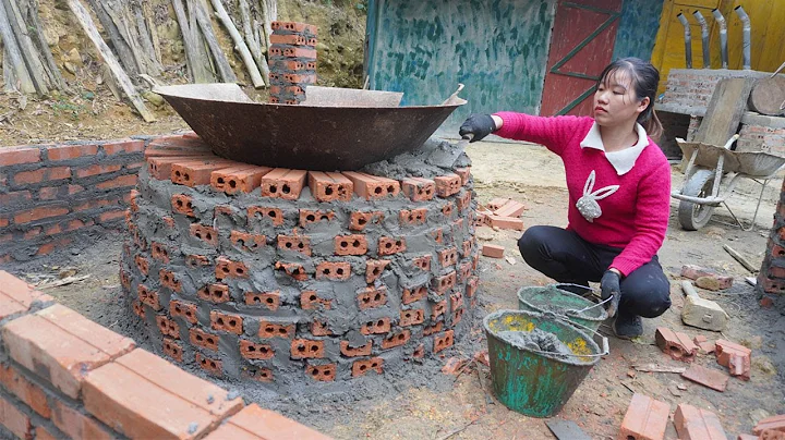 How to make a 2 in 1 wood stove simple beautiful - Outdoor wood stove from red brick and cement Ep2