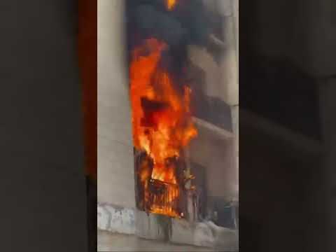 اندلاع حريق باحدي بنايات الفروانيه الكويت