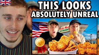 Brit Reacting to Brits try Best Fried Chicken in America!