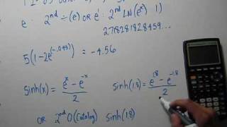 Evaluating e and Hyperbolic Trig Functions Using a Calculator TI-83