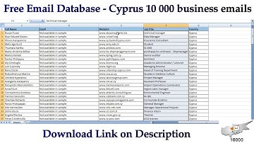 Free Email Database – Cyprus 10 000 Business Email Database