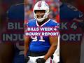 🚨 BILLS INJURY NEWS &amp; INACTIVES For NFL Week 4 vs. Saints #bills #nfl #shorts