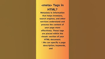 Meta tags in HTML | HTML5