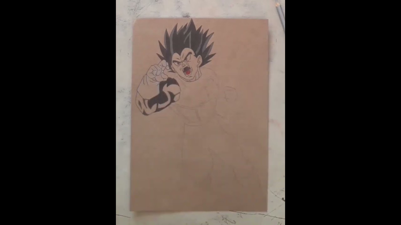 Psé, acabei de terminar de contornar esse desenho do Vegeta