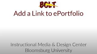 BOLT Students ePortfolio: Add a Link