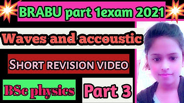 BRABU part 1||Physics||Wave and accoustic||Short revision video||@Supriyaeducationhub