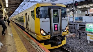 E257系 NB-03編成 臨時特急マザーファーム号八王子行が錦糸町駅3番線を発車するシーン