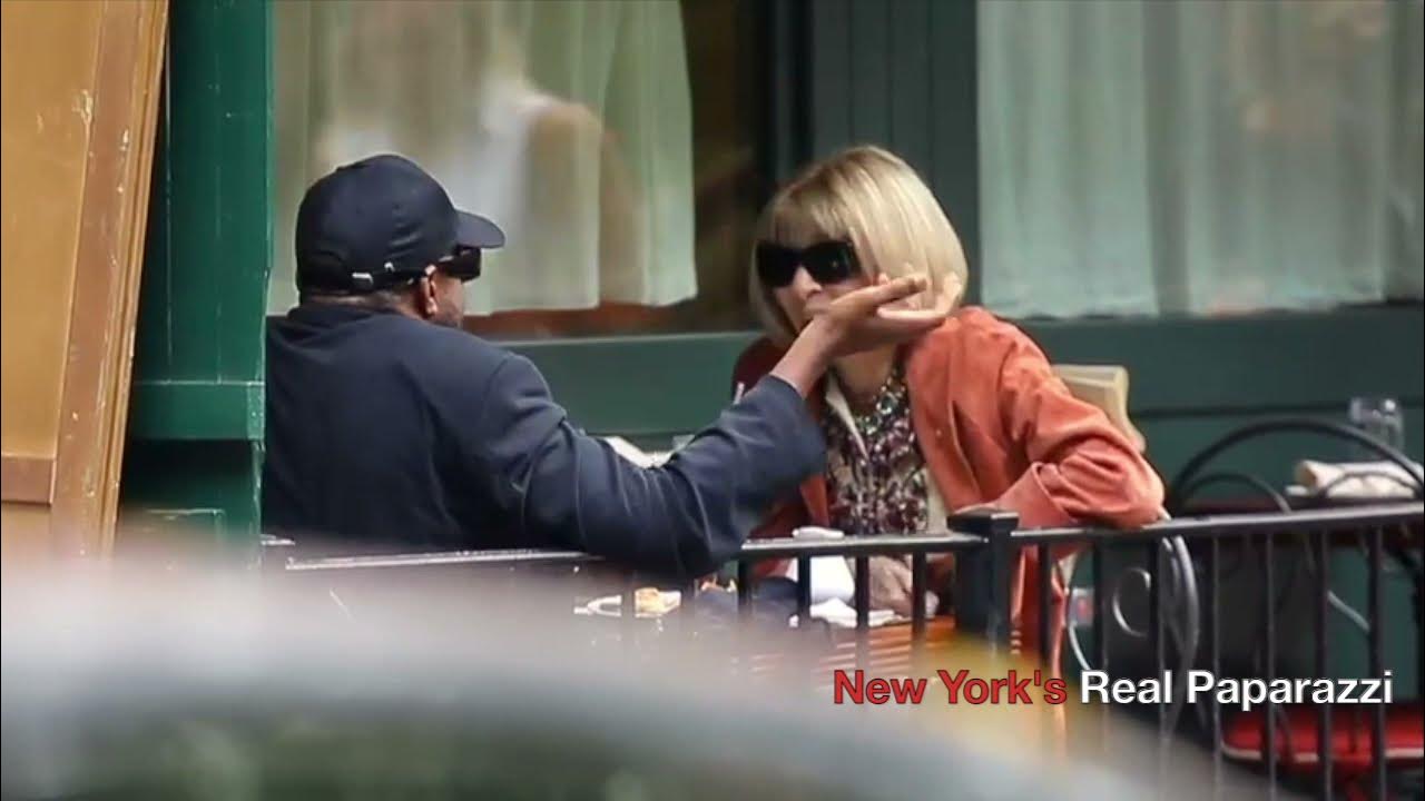 Kanye West and Anna Wintour seen having a chat after having lunch at