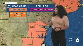 Temperatures heat up with increased rain chances mid-week