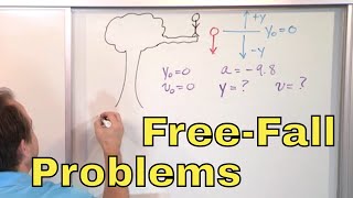 12 - Free Fall Motion Physics Problems (Gravitational Acceleration), Part 1