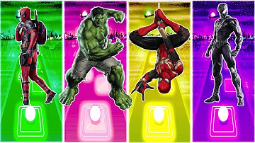 Deadpool vs Hulk vs Spider Man vs Venom Tiles Hop