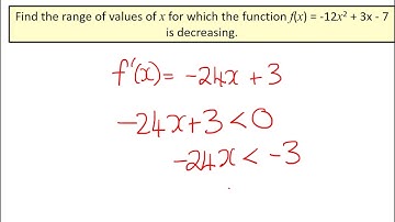 differentiation lesson 5 - increasing and decreasing functions