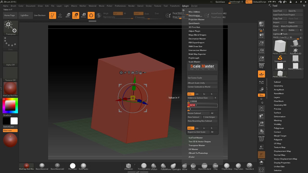 scaling in zbrush