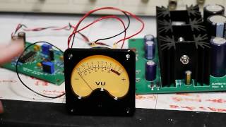 DIY mic preamp - VU meter driver demonstration