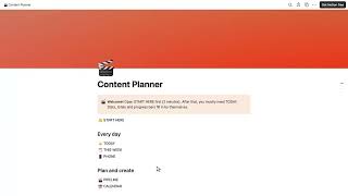 Full Content Planner Notion Template Walkthrough (Free Notion Plan) Guide