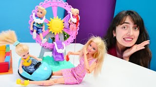Barbie videoları! Sevcan, Barbie için lunapark görevlisi olarak iş buluyor! Çocuk oyunları